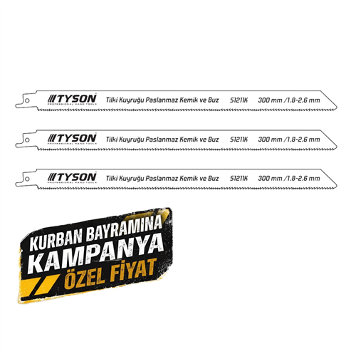 TYSON TİLKİ KUYRUĞU PAS. KEMİK VE BUZ KESME S1211K 5'Lİ SET